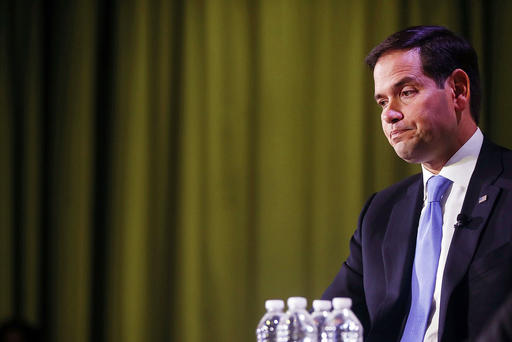 Republican presidential candidate Sen. Marco Rubio speaks at Civic Hall about the'sharing economy on Oct. 6 2015 in New York City