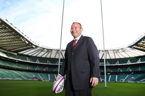 Eddie Jones the new England Rugby head coach poses at Twickenham Stadium