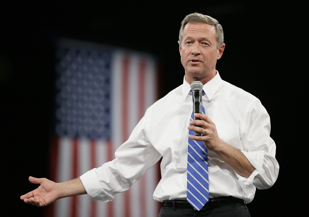 Democratic presidential candidate and former Maryland Gov. Martin O'Malley speaks during the Iowa Democratic Party's Jefferson Jackson fundraising dinner Saturday Oct. 24 2015 in Des Moines Iowa