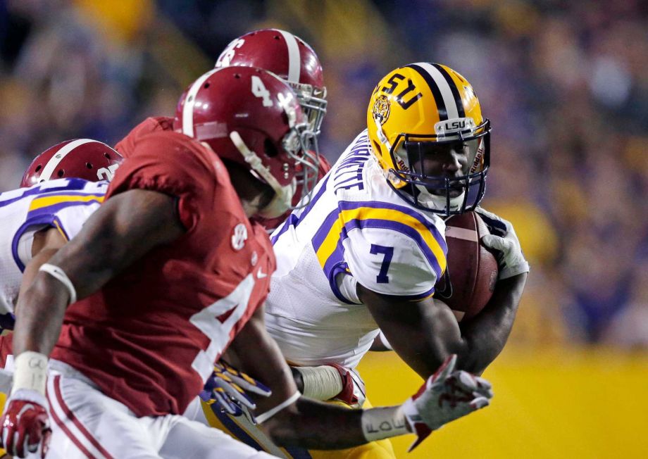 LSU running back Leonard Fournette carries in the first half of an NCAA college football game against Alabama in Baton Rouge La. If all goes right for Fournette this weekend he will turn attention back to his