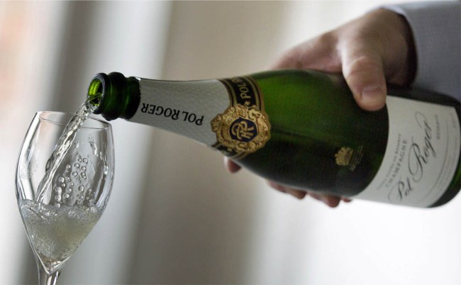 Owner Hubert de Billy the grandson of Maurice Pol Roger pours a glass of his 2004 vintage champagne at the Pol Roger Champagne House in Epernay France Thursday Oct. 15 2014