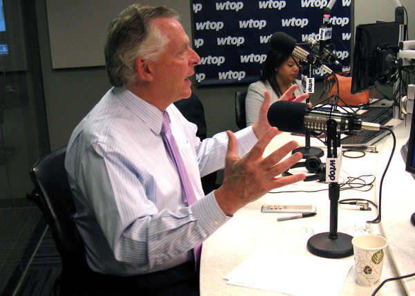 Virginia Gov. Terry Mc Auliffe answers a question during