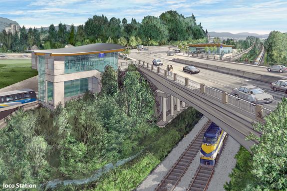 Rendering of the future Evergreen Line station