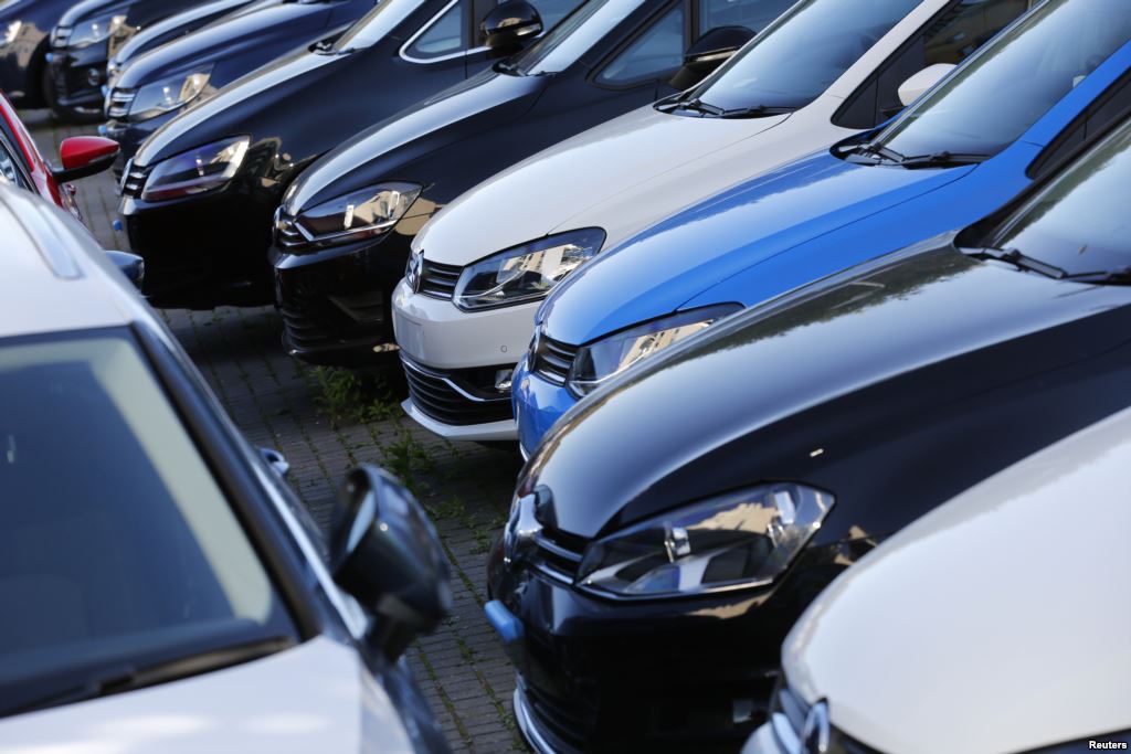 FILE- Volkswagen cars are seen at a dealership in London Great Britain Sept. 30 2015