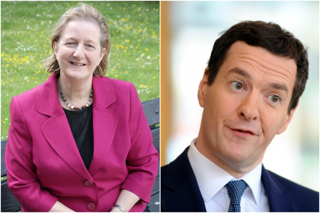 Facing off Council leader Ruth Dombey left and Chancellor George Osborne