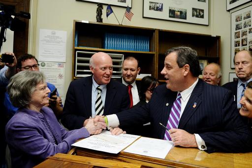 Republican Presidential candidate Chris Christie files paperwork for the New Hampshire primary at the State House Nov. 6 2015 in Concord N.H