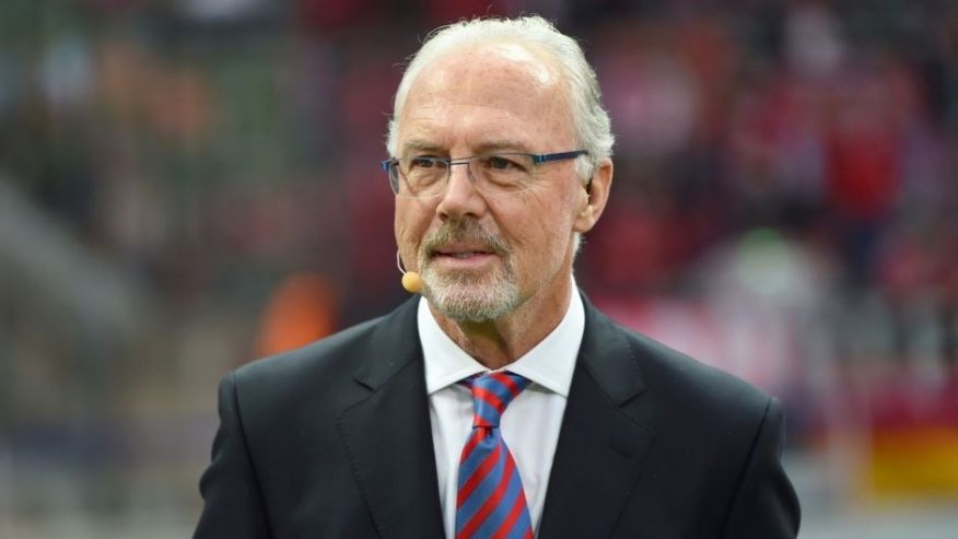 German football legend Franz Beckenbauer attends the DFB German Cup final football match BVB Borussia Dortmund vs Bayern Munich at the Olympic Stadium in Berlin