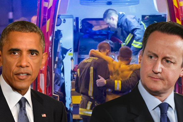 Barack Obama and David Cameron and Paris terror attacks