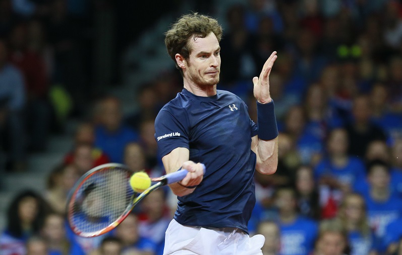 Great Britain's Andy Murray in action during his match against Belgium’s Ruben Bemelmans. – Reuters