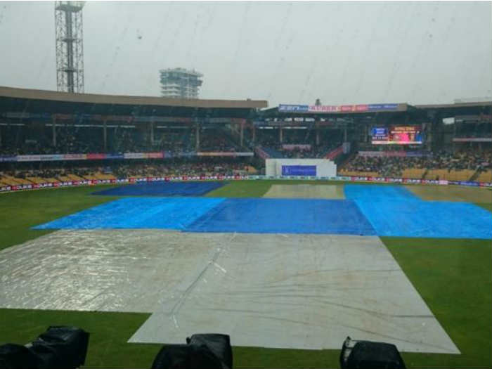 Heavy rains prevent the start of day two of the second test between India and South Africa at Chinnaswamy Stadium Bengaluru