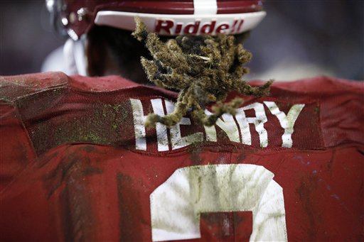 Alabama running back Derrick Henry leaves the field after the second half of an NCAA college football game against LSU Saturday Nov. 7 2015 in Tuscaloosa, Ala. Alabama won 30-16