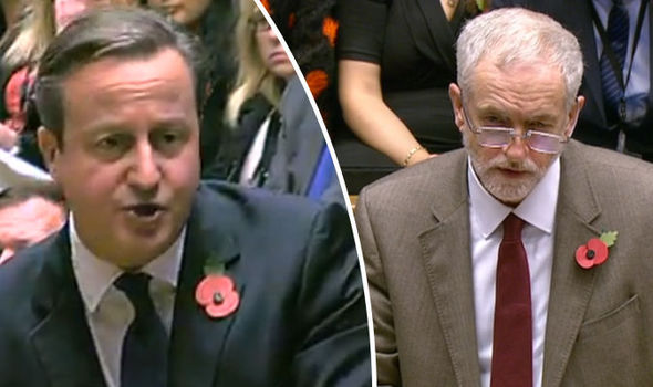 David Cameron and Jeremy Corbyn at PMQs