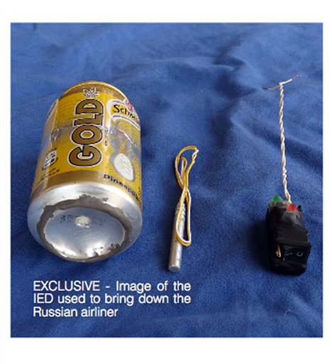 This undated image made available in the Islamic State's English-language magazine Dabiq Wednesday Nov. 18 2015 claims to show the bomb that was used to blow up a Metrojet passenger plane bound for St. Petersburg Russia that crashed in Hassana nort