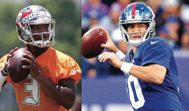 Jameis Winston and Eli Manning will go head-to-head for the first time this Sunday