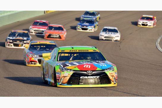 Less than a year removed from a wreck that broke his leg Kyle Busch won his first NASCAR Sprint Cup title