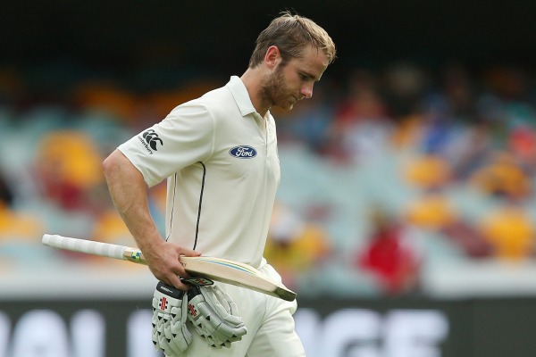 Kane Williamson leaves the field after being dismissed by Nathan Lyon