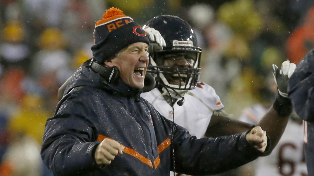 John Fox celebrates in Green Bay