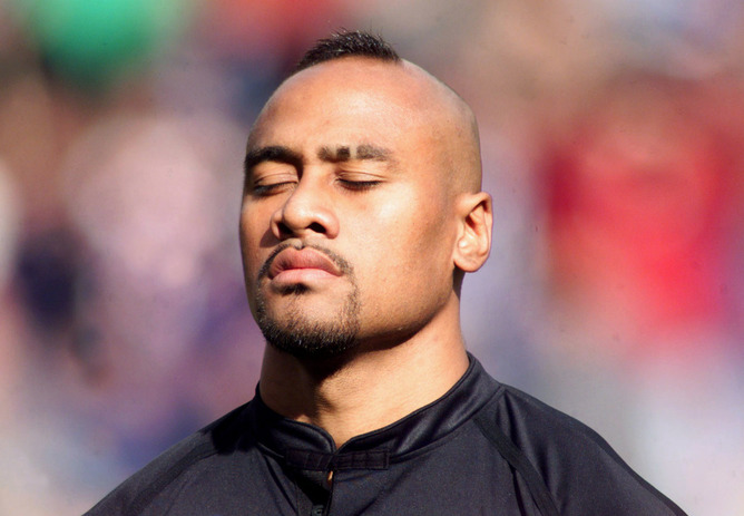 Jonah Lomu gathering his thoughts before a match.     Dylan Martinez  Reuters