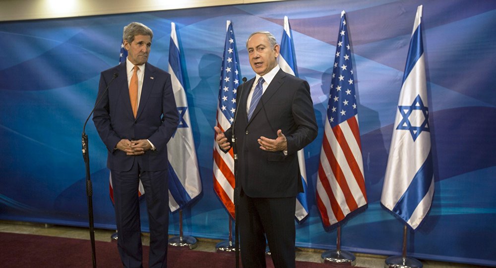 Israeli Prime Minister Benjamin Netanyahu and U.S. Secretary of State John Kerry brief the media before their meeting at Prime Minister's Office in Jerusalem