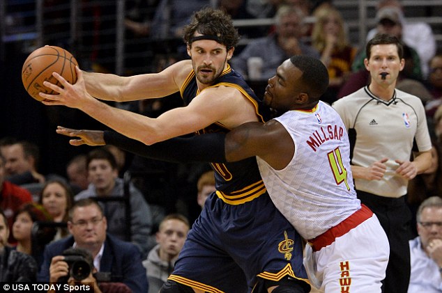 Kevin Love scored 25 points in Cleveland's victory over the Atlanta Hawks on Saturday