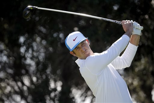 Kevin Chappell drives his ball off the 10th tee on the Seaside Course at the Sea Island Golf Club during the second round at the RSM Classic golf tournament Friday Nov 20 2015 in St. Simons Island Ga