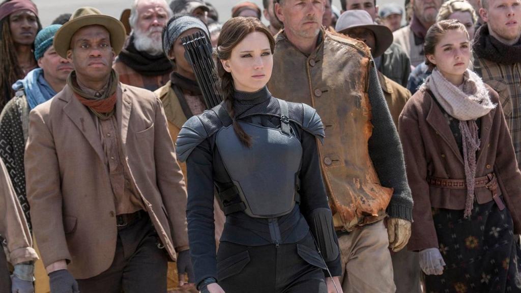 Katniss Everdeen played by Jennifer Lawrence is shown in a still from The Hunger Games franchises final movie Mockingjay- Part 2