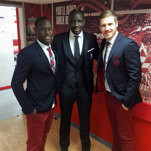 Liverpoool star Mamadou Sakho with his Bordeaux rivals