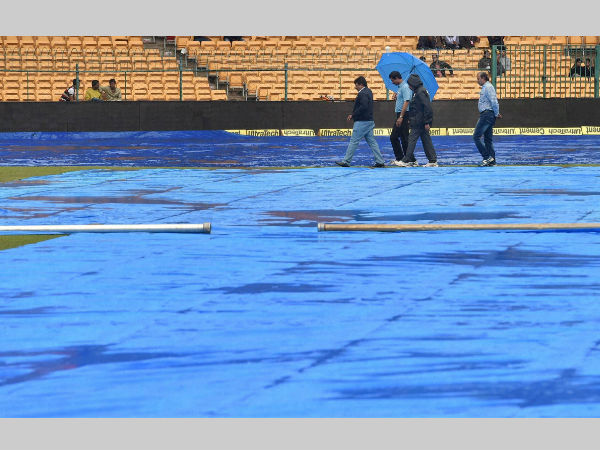 M Chinnaswamy Stadium's ground is covered