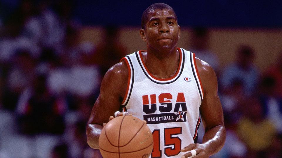 Magic Johnson played for the U.S. Mens Olympic Basketball Team during the 1992 Summer Olympics in Barcelona Spain