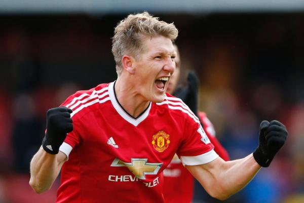 Manchester United's Bastian Schweinsteiger celebrates at the end of the match against Watford