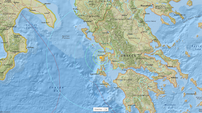 Map of the earthquake's impact      
        
            
    
               Show Grid