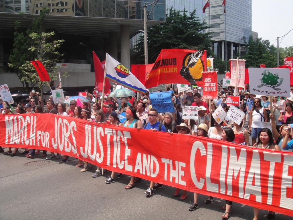 March for Jobs Justice and the Climate in Toronto in July