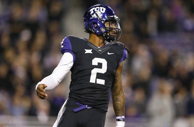 TCU quarterback Trevone Boykin left Saturday’s game against Kansas with an ankle injury