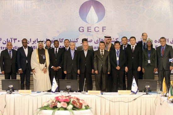 Minister of Energy and Industry H E Dr Mohammed bin Saleh Al Sada along with other dignitaries at the 17th GECF meeting yesterday in Tehran