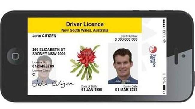 Mock-up of a NSW digital driving licence. Source supplied