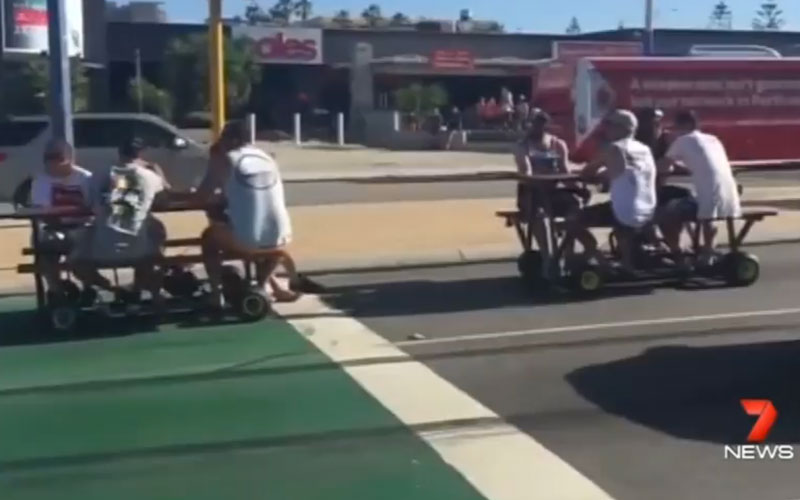 Motorized Picnic Table Terrorizes Perth Streets             3 Comments              by      Richard Baguley