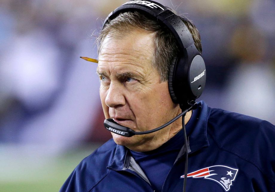 New England Patriots head coach Bill Belichick watches from the sideline in the second half of an NFL football game against the Pittsburgh Steelers in Foxborough Mass. The Broncos and Patriots are each 7-0 after