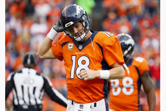 After passing Brett Favre in the NFL record book Broncos quarterback Peyton Manning completed perhaps his worst game finishing with a zero passer rating