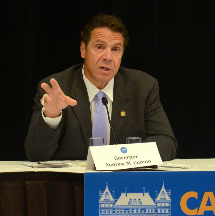 Gov. Andrew Cuomo speaks at his'Capital for a Day series at the Holiday Inn in Liverpool suburban Syracuse N.Y. Wednesday Sept. 30 2015