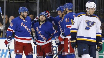 The New York Rangers celebrated a seventh straight win