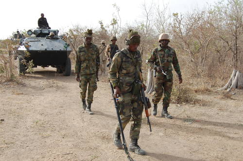 Nigerian army officers in the Northeast