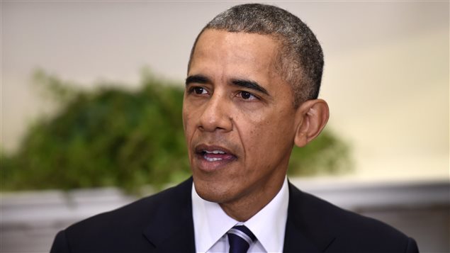 President Barack Obama makes a statement on the Keystone Pipeline from the Roosevelt Room of the White House in Washington Friday Nov. 6 2015. The Obama administration has rejected Canadian energy giant TransCanada's application to build the Keystone X