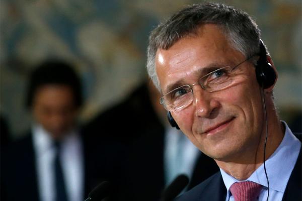 NATO Secretary General Jens Stoltenberg listens to a question during a press conference after talks with Serbian Prime Minister Aleksandar Vucic unseen in Belgrade Serbia Friday Nov. 20 2015