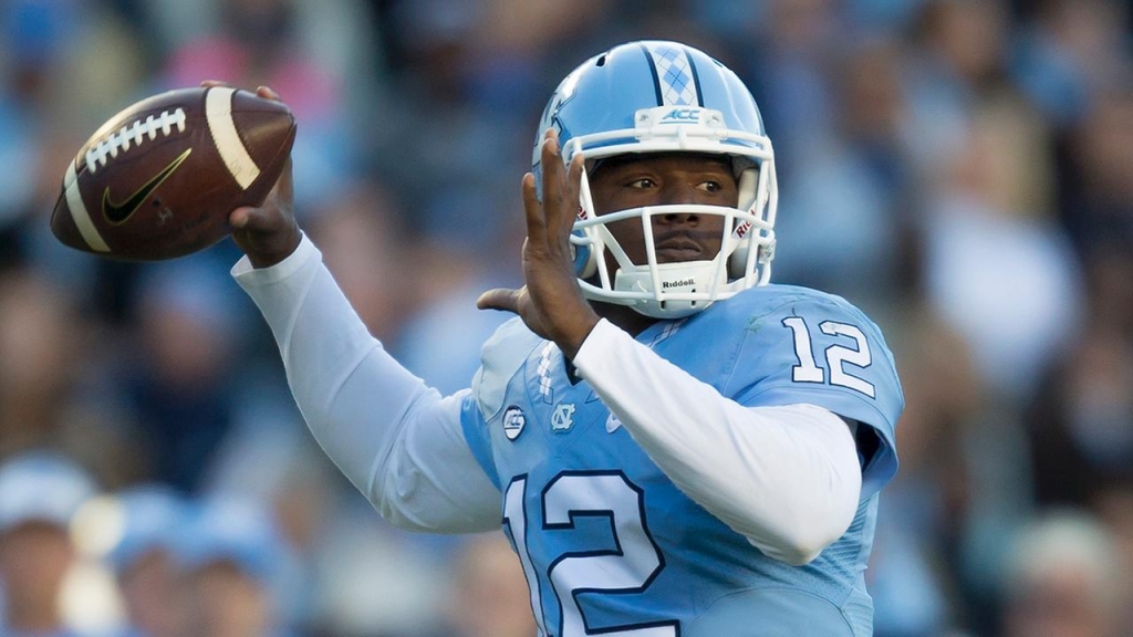 North Carolina quarter back Marquise Williams drops back to pass during the first half of an NCAA college football game in Chapel Hill N.C. Saturday Nov. 14 2015