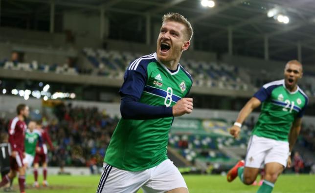 Northern Ireland's Steven Davis celebrates scoring their first goal Action Images via Reuters  Matthew Childs Livepic