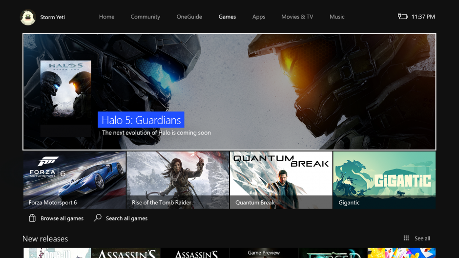 The New Xbox One Experience- Game Store