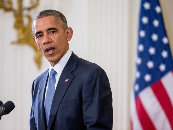 President Obama in the East Room at the White House in Washington on Tuesday