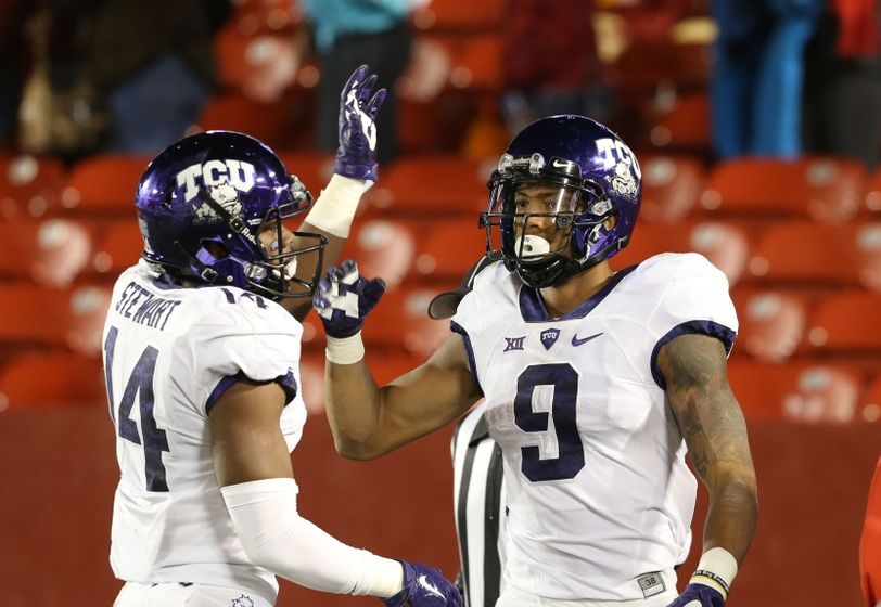 Jarrison Stewart catches touchdown pass for TCU vs. Baylor