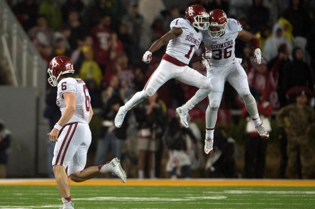 Oklahoma knocked off undefeated Baylor and vaulted into the thick of the playoff race.- Jerome Miron-USA TODAY Sports