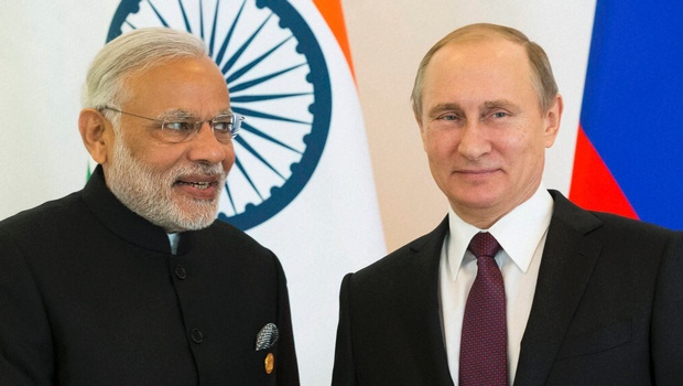 Prime Minister Narendra Modi with Russian President Vladimir Putin during a meeting of leaders of BRICS prior to the G20 Summit in Antalya Turkey on Sunday | Pti